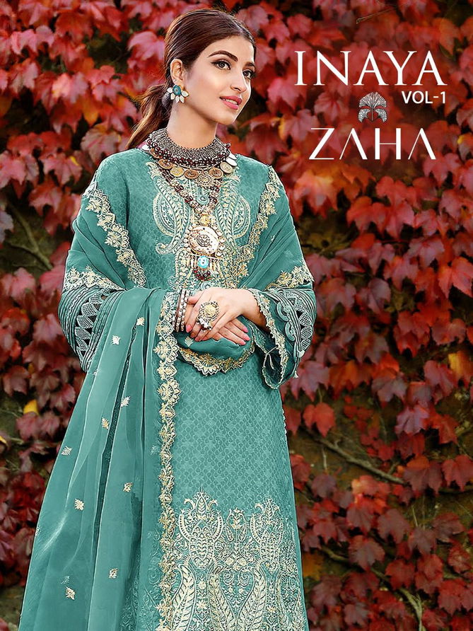 Zaha Inaya 1 New Festive Wear Heavy Georgette Designer Pakistani Suit Collection